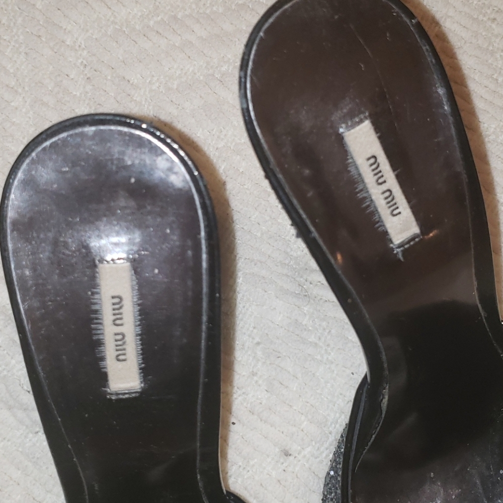 Miu Miu prada glitter mules shoes size 8 - Picture 10 of 11
